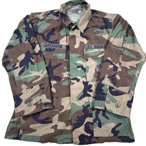 US Marines Woodland Camo Combat Coat Hot Weather Poplin Jacket UNICOR 1997 Large